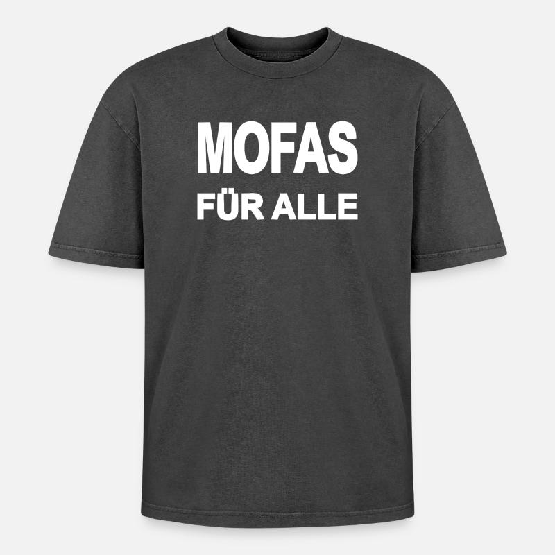 Mobylette - T-shirt Premium unisexe oversize acid-washed - noir délavé acide