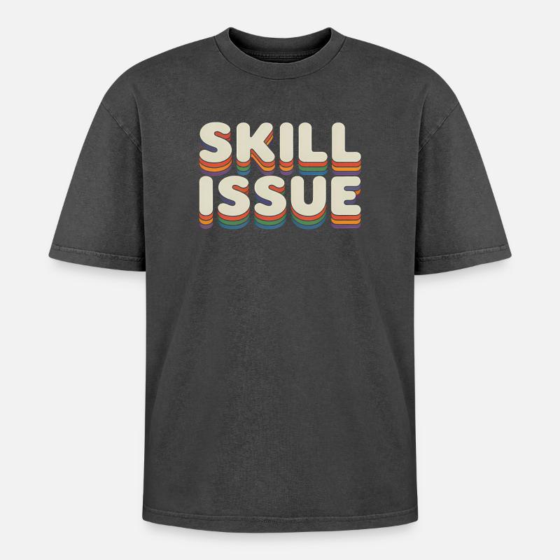 Skill-Problem - Lustige Gen Alpha Memes - Oversized Unisex Premium Acid-Washed T-Shirt - Schwarz Acid Wash