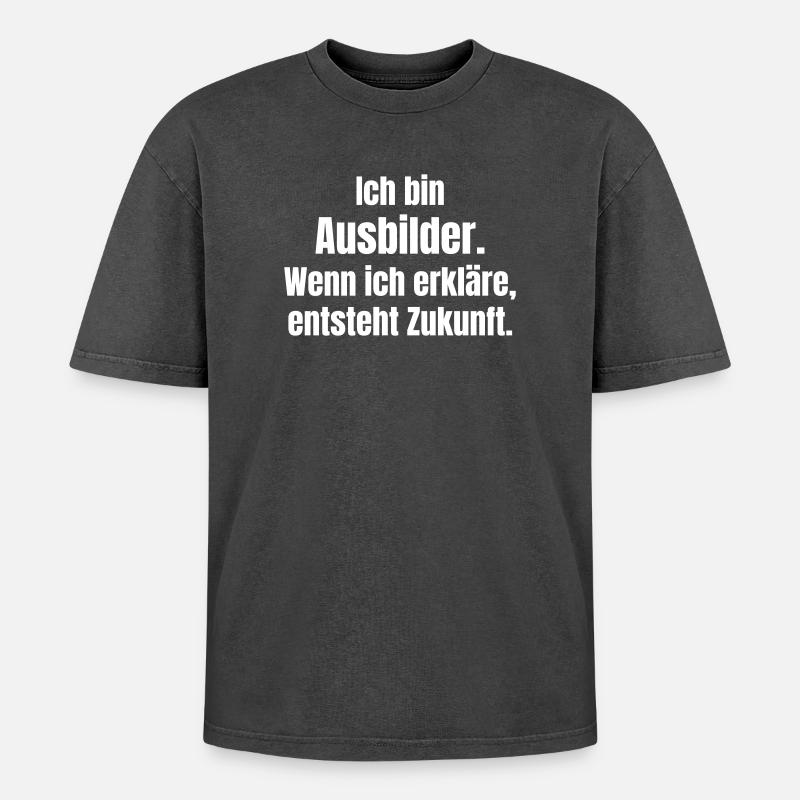 Trainers: Future through explanation - Oversized Unisex Premium Acid-Washed T-Shirt - acid washed black