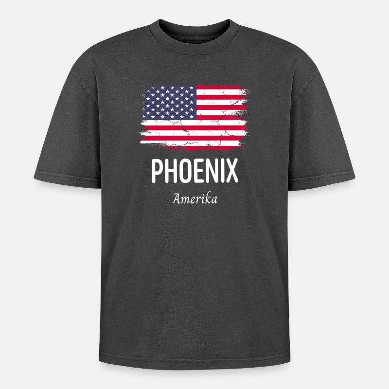 Phénix - T-shirt Premium unisexe oversize acid-washed - noir délavé acide