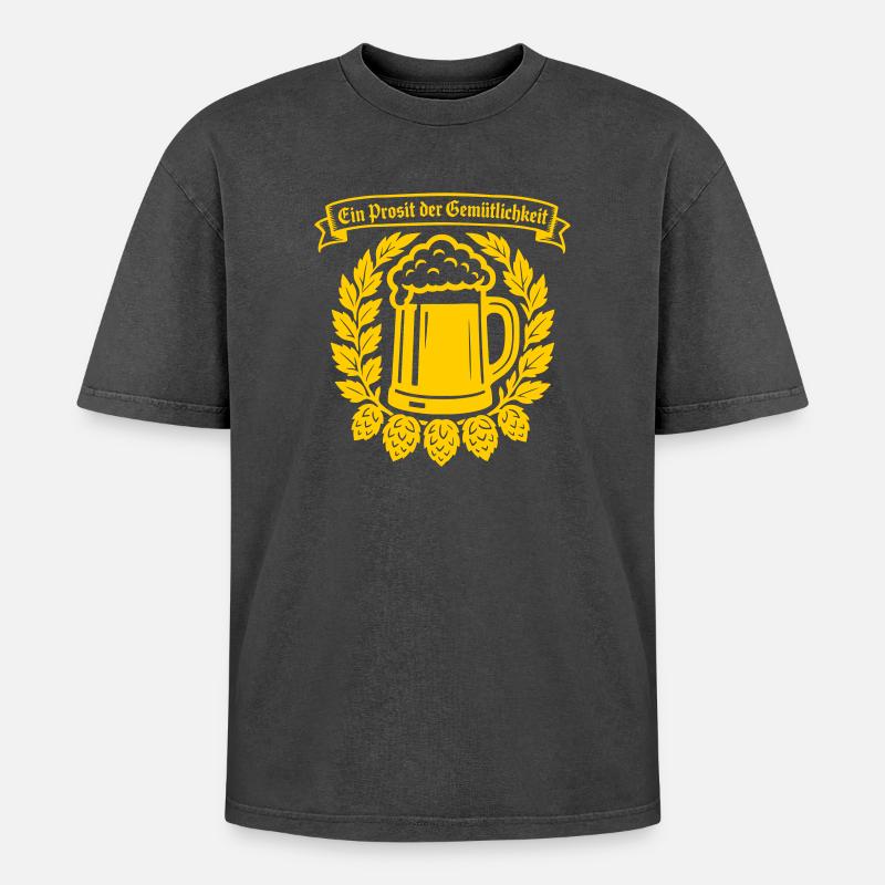 Ein Prosit der Gemütlichkeit - Oversized Unisex Premium Acid-Washed T-Shirt - acid washed black
