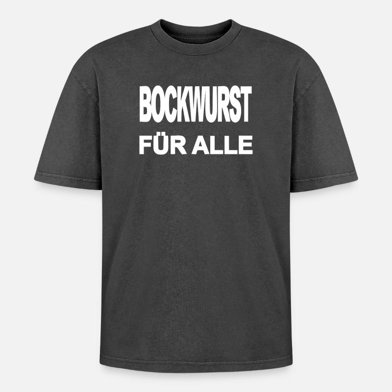 Bockwurst - Oversized Unisex Premium Acid-Washed T-Shirt - Schwarz Acid Wash