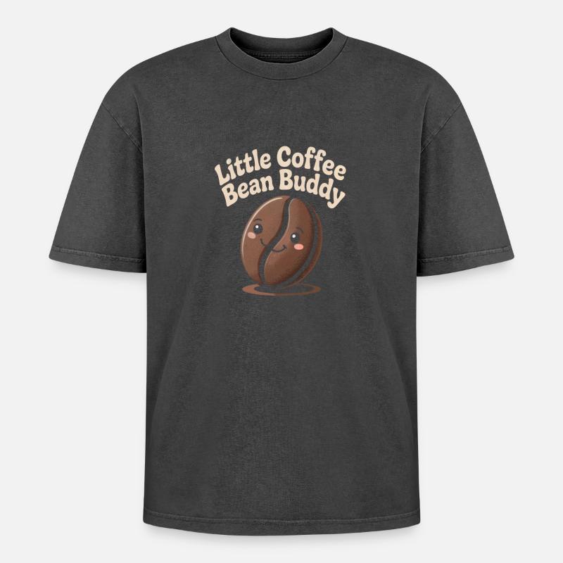 Grain de café - T-shirt Premium unisexe oversize acid-washed - noir délavé acide