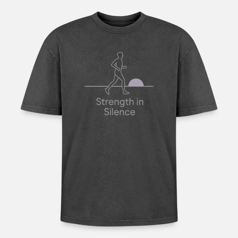 Introverted training, Calm - Oversized Unisex Premium Acid-Washed T-Shirt - acid washed black
