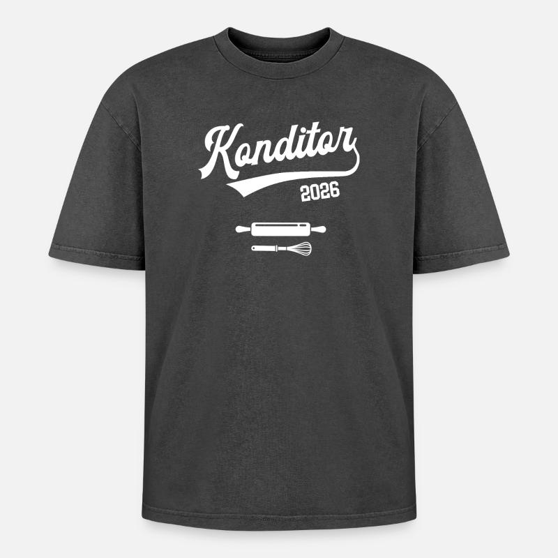 Confectioner 2026 Apprenticeship Profession Confectionery Apprentice - Oversized Unisex Premium Acid-Washed T-Shirt - acid washed black