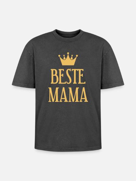 Best Mom Crown - Oversized Unisex Premium Acid-Washed T-Shirt - acid washed black