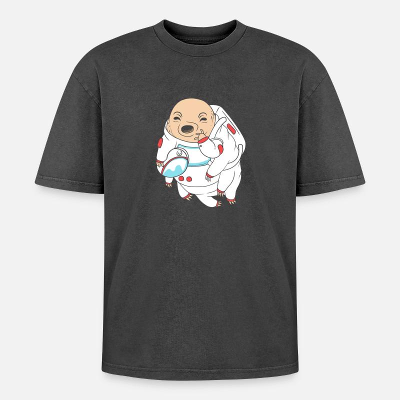 Bärtierchen Tardigrades Wasserbär Tardigrade - Oversized Unisex Premium Acid-Washed T-Shirt - Schwarz Acid Wash