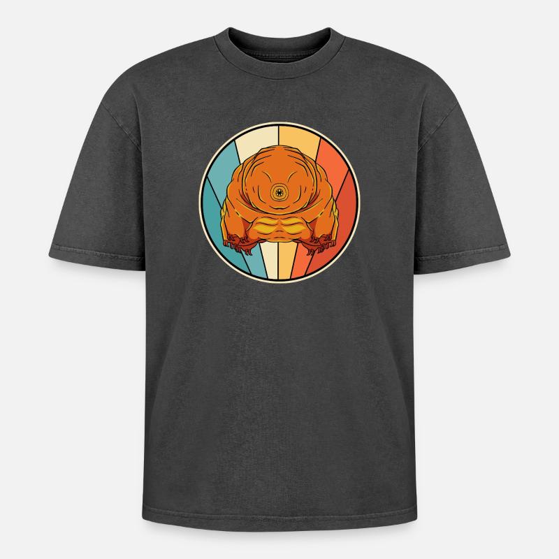 Tardigrade - Oversized Unisex Premium Acid-Washed T-Shirt - acid washed black