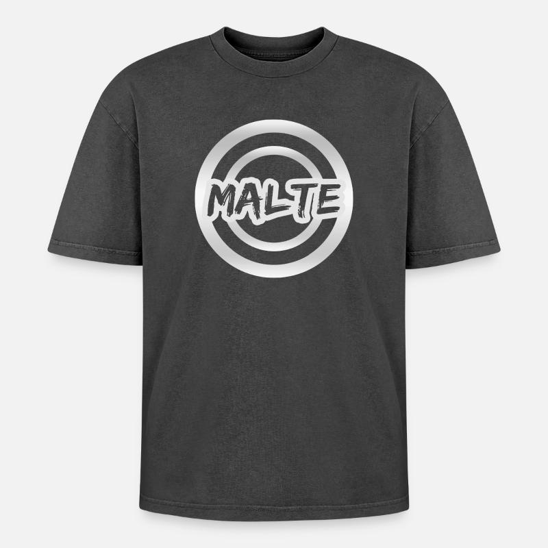 Gift Malte - T-shirt Premium unisexe oversize acid-washed - noir délavé acide