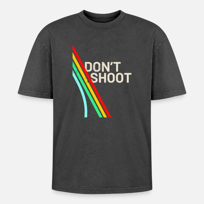 Arc Raiders - Don't Shoot - Oversized Unisex Premium Acid-Washed T-Shirt - Schwarz Acid Wash