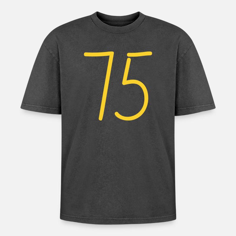 75 - Oversized Unisex Premium Acid-Washed T-Shirt - acid washed black