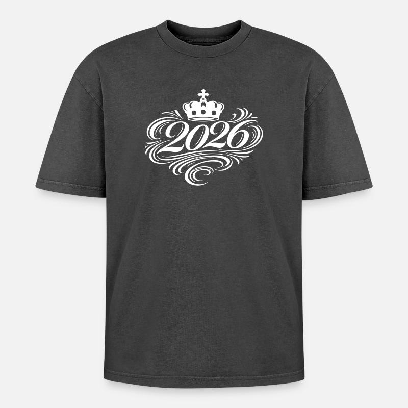 2026 Edel - Oversized Unisex Premium Acid-Washed T-Shirt - Schwarz Acid Wash