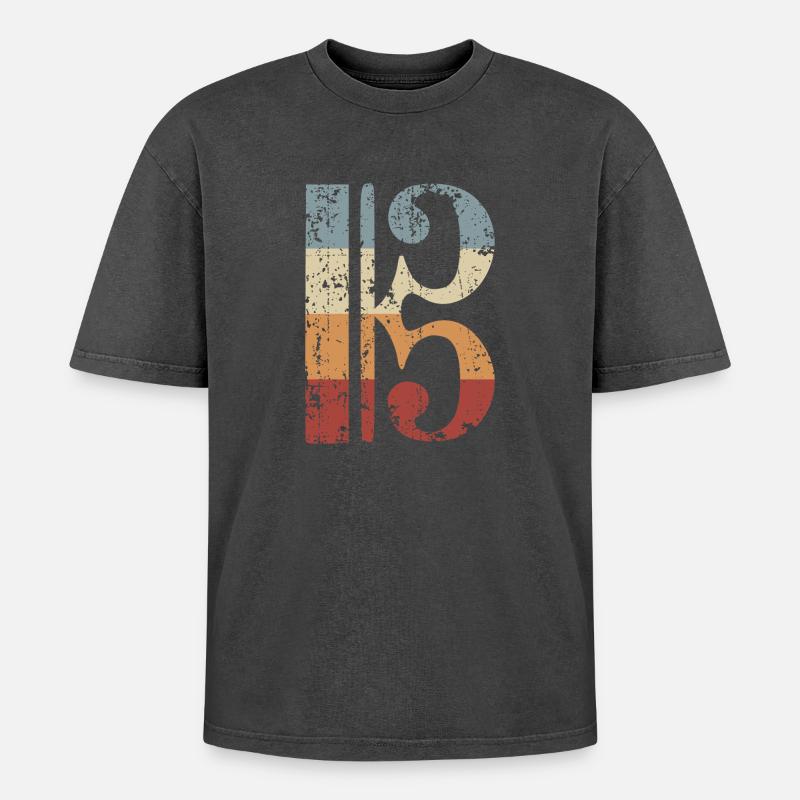 Alto clef, viola, viola, viola clef - Oversized Unisex Premium Acid-Washed T-Shirt - acid washed black