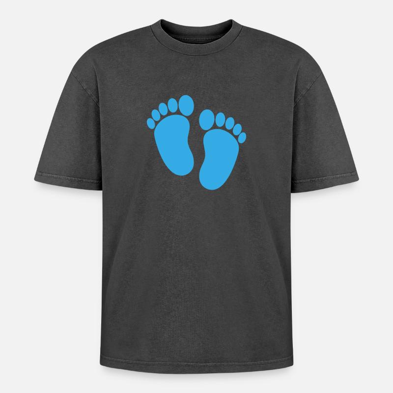 Pieds de bébé - T-shirt Premium unisexe oversize acid-washed - noir délavé acide