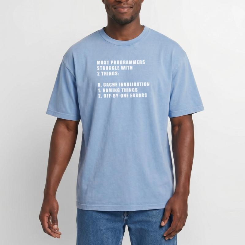 2 hard things in computer science programmer Oversized Unisex Premium Acid-Washed T-Shirt