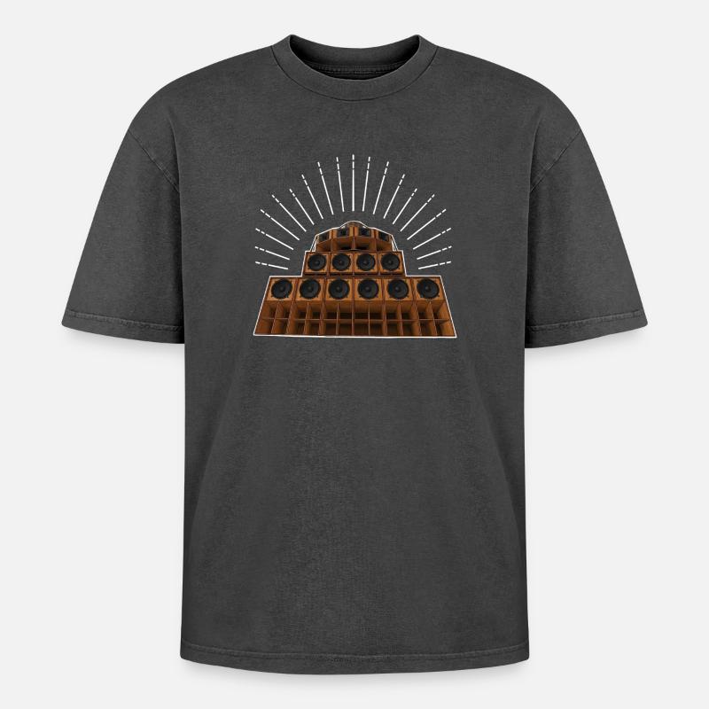 Système de sonorisation - T-shirt Premium unisexe oversize acid-washed - noir délavé acide