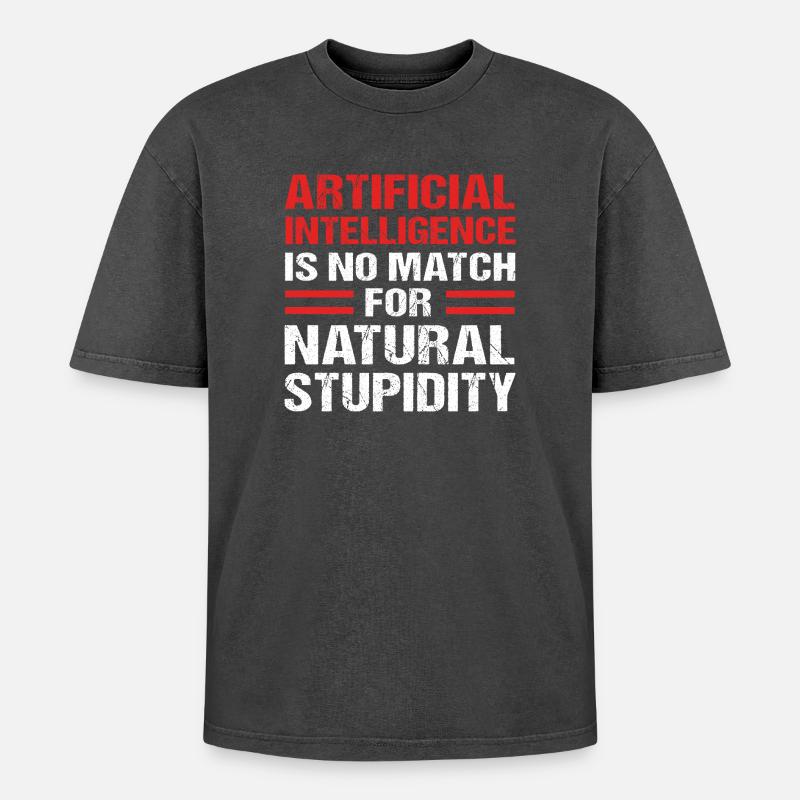 Artificial Intelligence GPT - Oversized Unisex Premium Acid-Washed T-Shirt - acid washed black