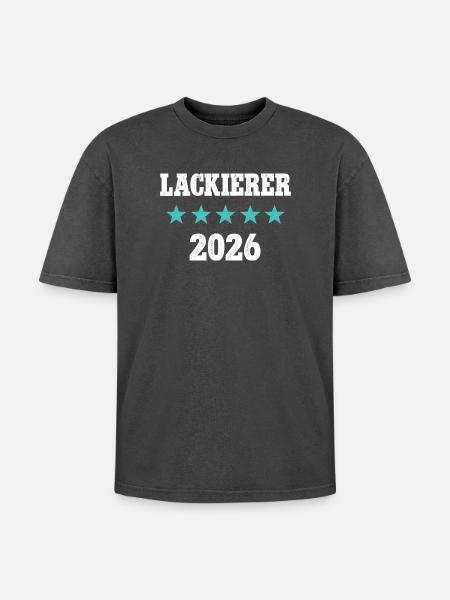 Painter 2026 Apprenticeship Examination Master Trainee - Oversized Unisex Premium Acid-Washed T-Shirt - acid washed black