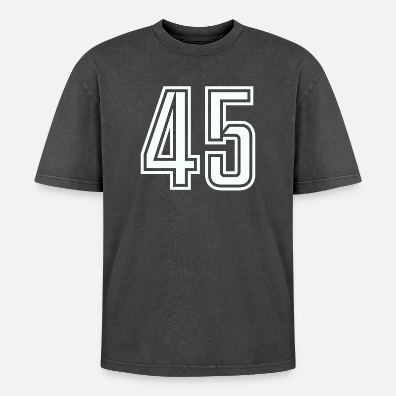 45 - T-shirt Premium unisexe oversize acid-washed - noir délavé acide