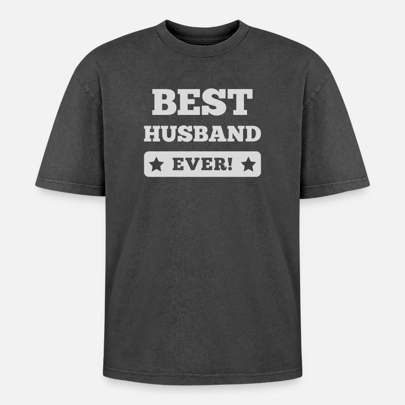 Bester Ehemann aller Zeiten - Oversized Unisex Premium Acid-Washed T-Shirt - Schwarz Acid Wash