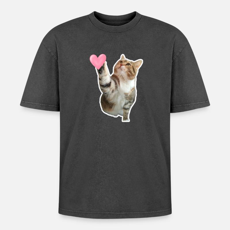 Missty check a heart - Oversized Unisex Premium Acid-Washed T-Shirt - acid washed black