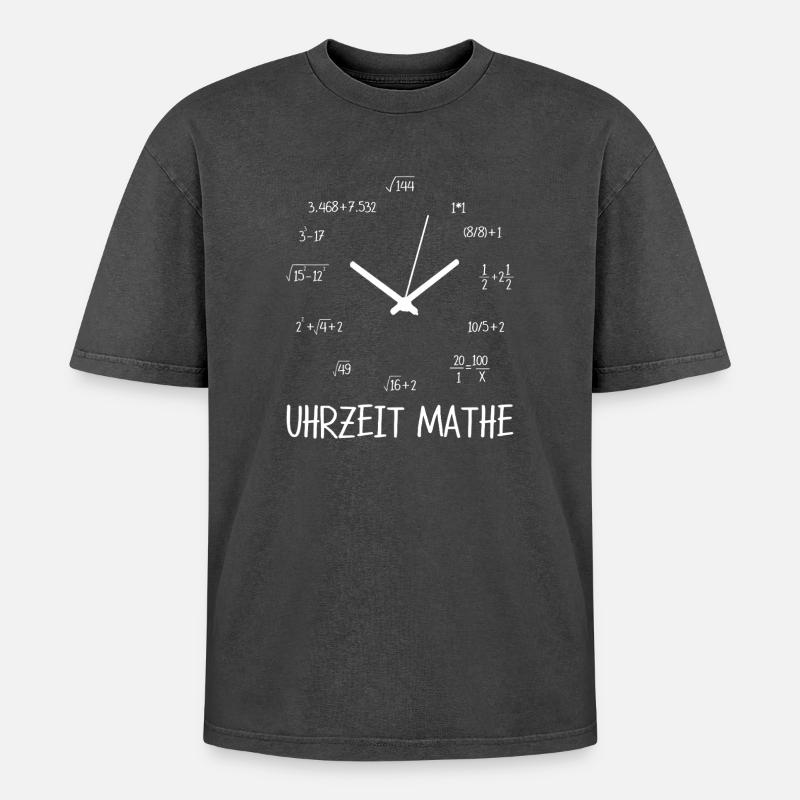 Time math math math teacher student - Oversized Unisex Premium Acid-Washed T-Shirt - acid washed black
