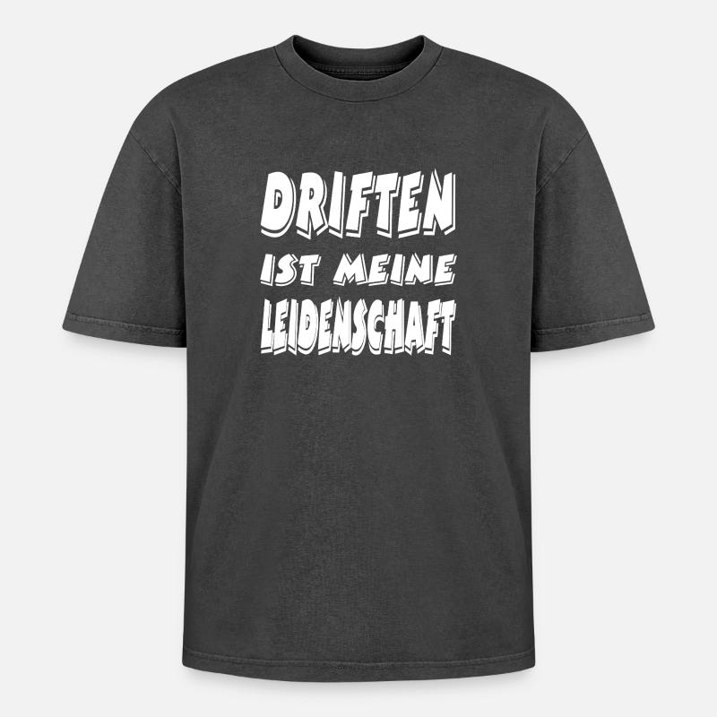 drift - Oversized Unisex Premium Acid-Washed T-Shirt - acid washed black