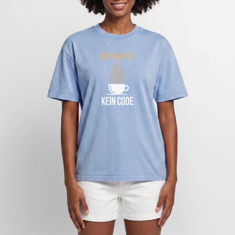 No Coffee No Code Programmer Computer Scientist Oversized Unisex Premium Acid-Washed T-Shirt