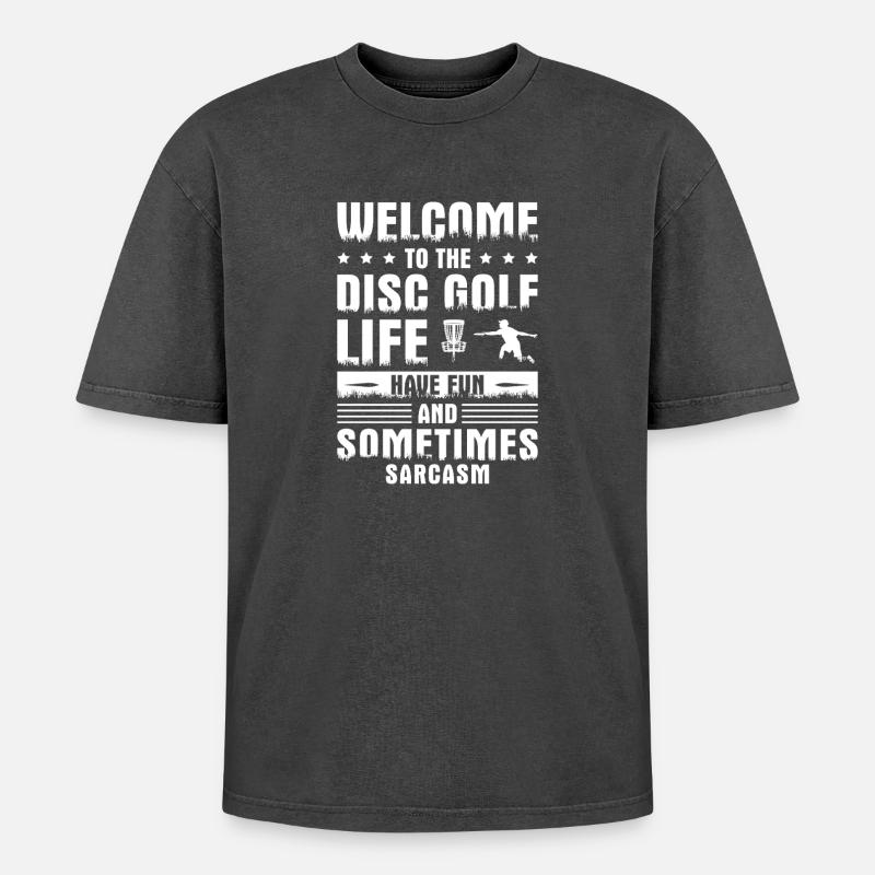 Cadeaux de disc golf Disc Golf - T-shirt Premium unisexe oversize acid-washed - noir délavé acide