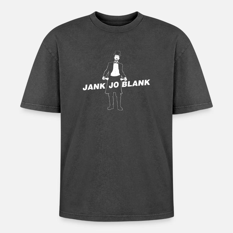 JANK JO BLANK - Oversized Unisex Premium Acid-Washed T-Shirt - Schwarz Acid Wash