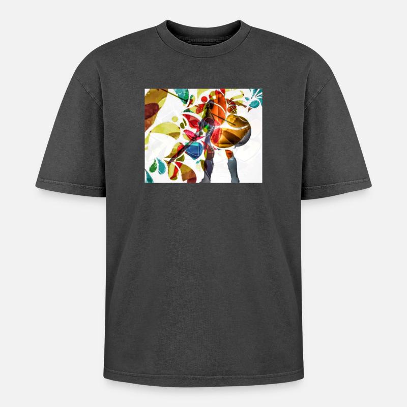 Lebendiger Tanz Regenbogenkonfetti - Oversized Unisex Premium Acid-Washed T-Shirt - Schwarz Acid Wash
