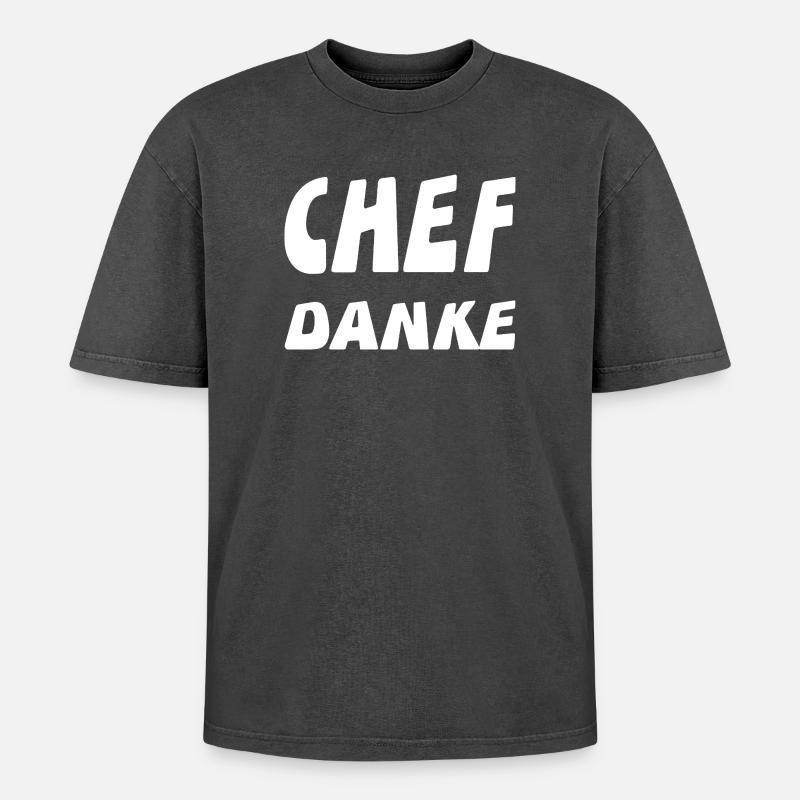 chef - Oversized Unisex Premium Acid-Washed T-Shirt - acid washed black