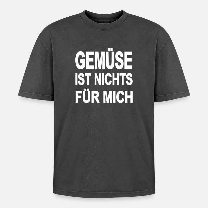 Vegetable - Oversized Unisex Premium Acid-Washed T-Shirt - acid washed black