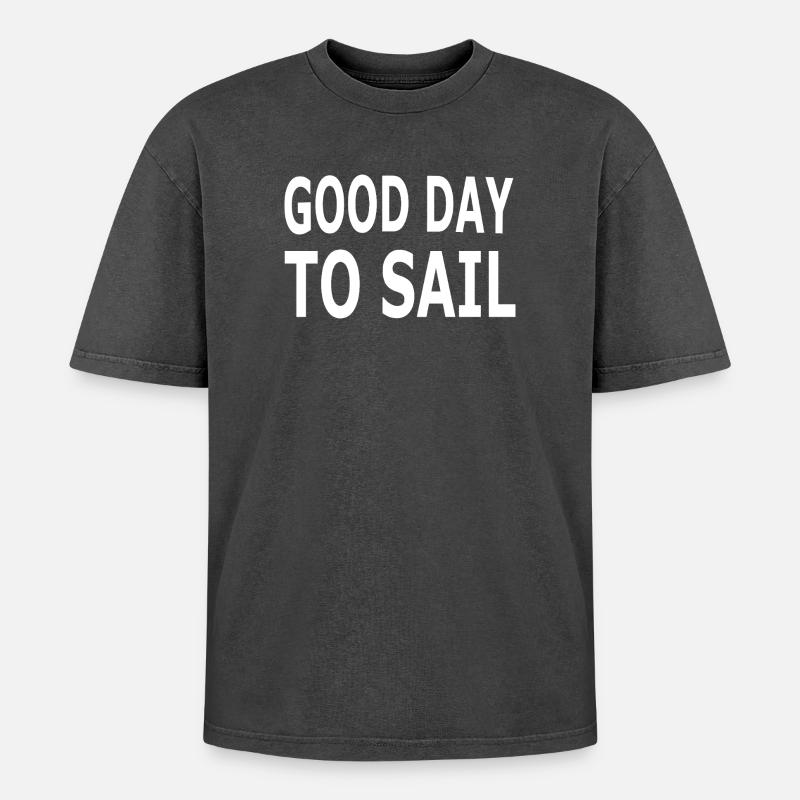 Sail - Oversized Unisex Premium Acid-Washed T-Shirt - acid washed black