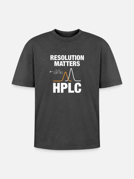 HPLC Peak Resolution Performance Chromatography - Oversized Unisex Premium Acid-Washed T-Shirt - acid washed black