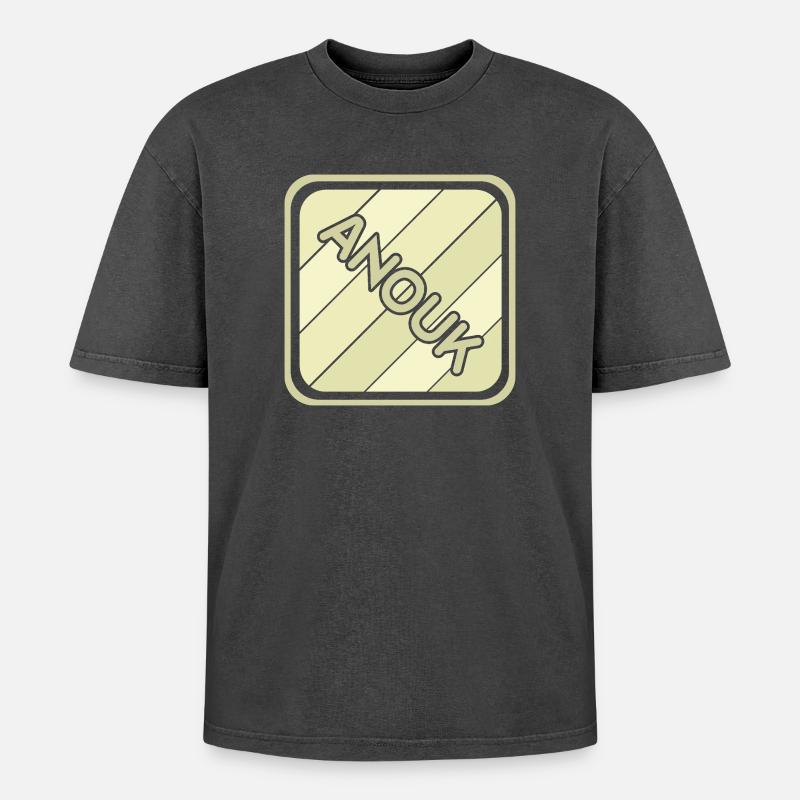 Anouk - T-shirt Premium unisexe oversize acid-washed - noir délavé acide