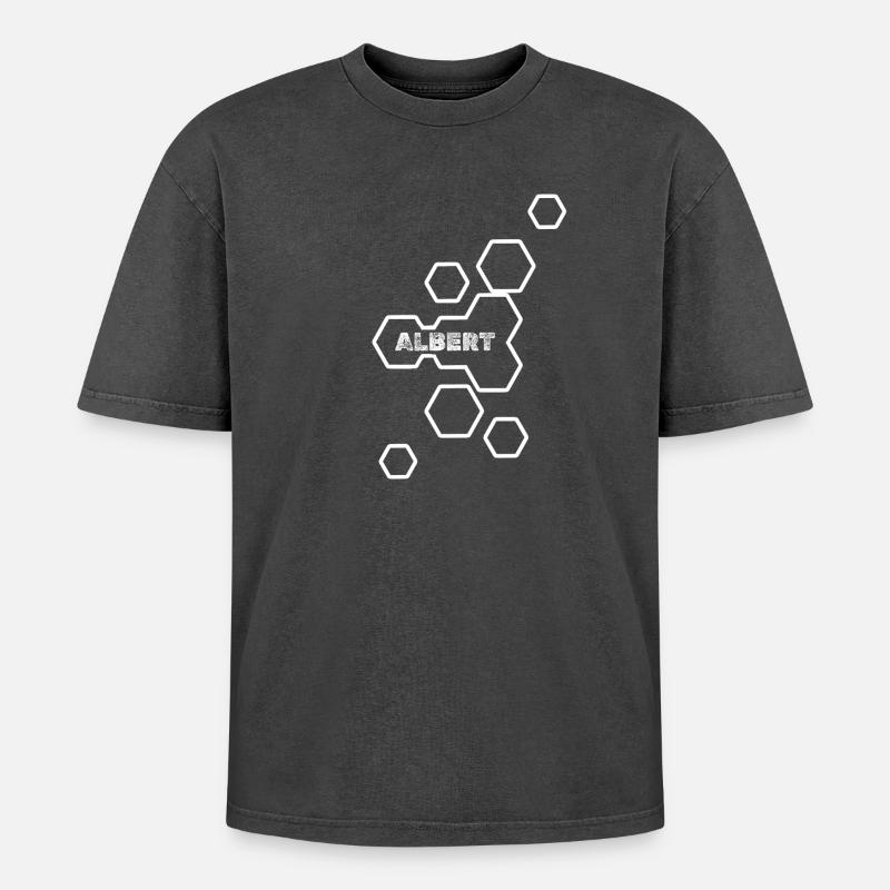 Gift for Albert - Oversized Unisex Premium Acid-Washed T-Shirt - acid washed black