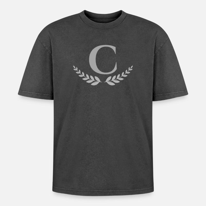 c - T-shirt Premium unisexe oversize acid-washed - noir délavé acide