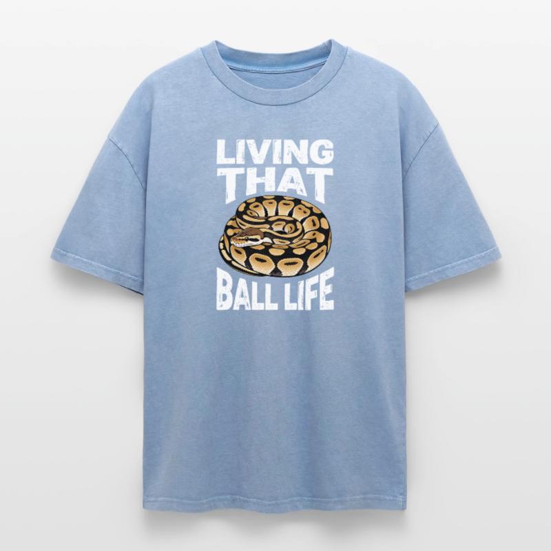 King Python Snakes Lover Terrarium Python Oversized Unisex Premium Acid-Washed T-Shirt