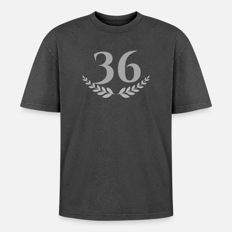 36 - Oversized Unisex Premium Acid-Washed T-Shirt - acid washed black