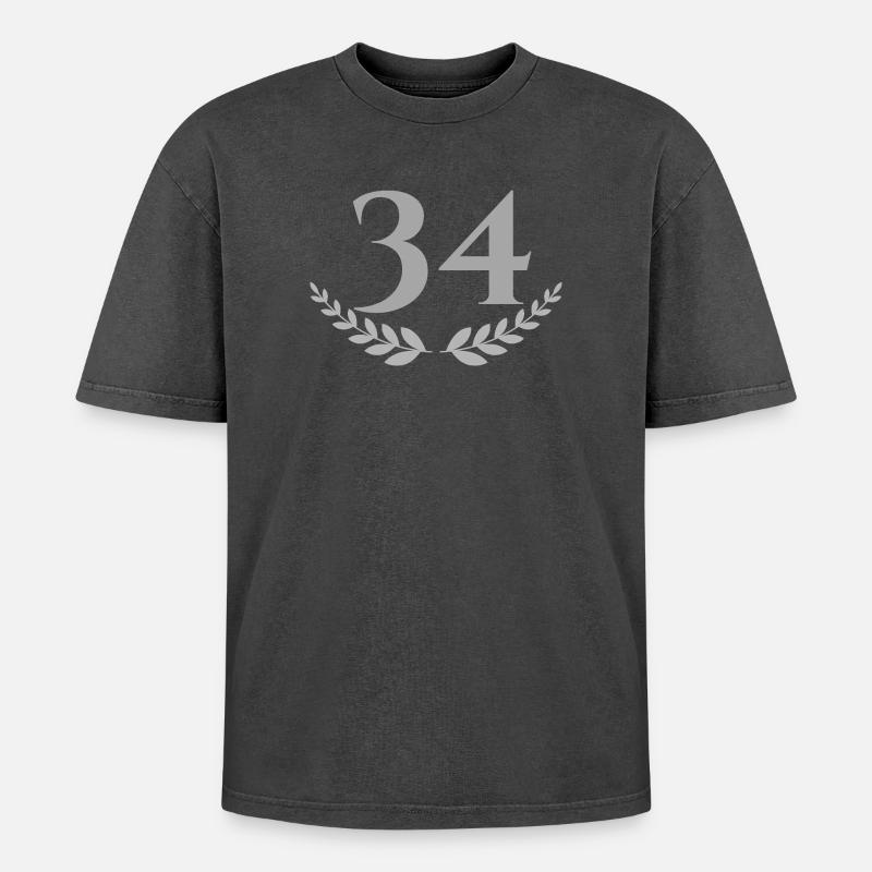 34 - T-shirt Premium unisexe oversize acid-washed - noir délavé acide