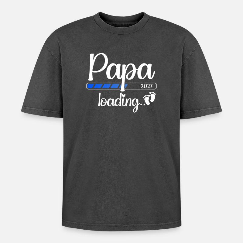 Dad 2027 Loading Dad-to-be 2027 - Oversized Unisex Premium Acid-Washed T-Shirt - acid washed black