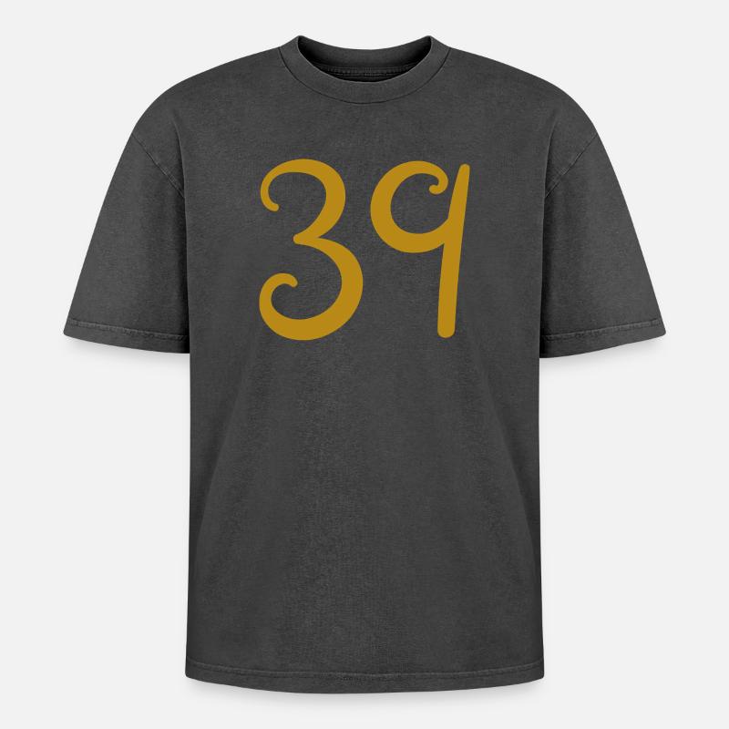 39 - Oversized Unisex Premium Acid-Washed T-Shirt - acid washed black
