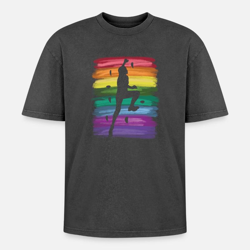 Bloc de bloc de Boulderer - T-shirt Premium unisexe oversize acid-washed - noir délavé acide