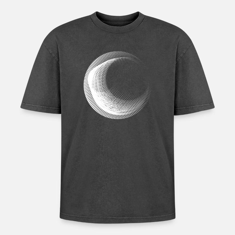 Conception de cercles points - T-shirt Premium unisexe oversize acid-washed - noir délavé acide