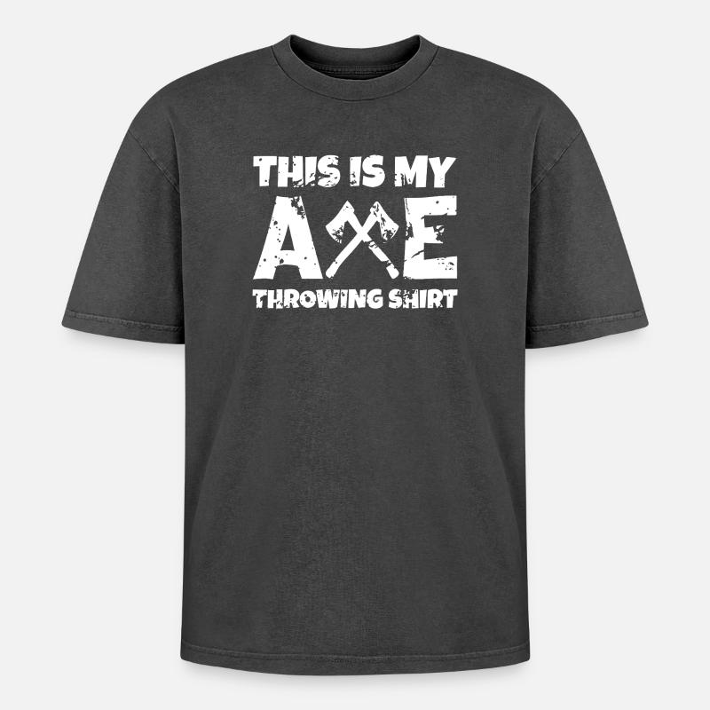 Axtwurf-Stolz-Tee - Oversized Unisex Premium Acid-Washed T-Shirt - Schwarz Acid Wash
