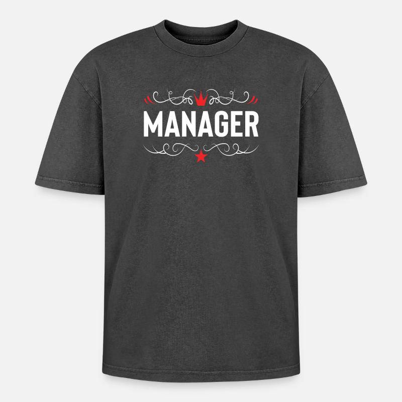 Manager Beruf - Oversized Unisex Premium Acid-Washed T-Shirt - Schwarz Acid Wash