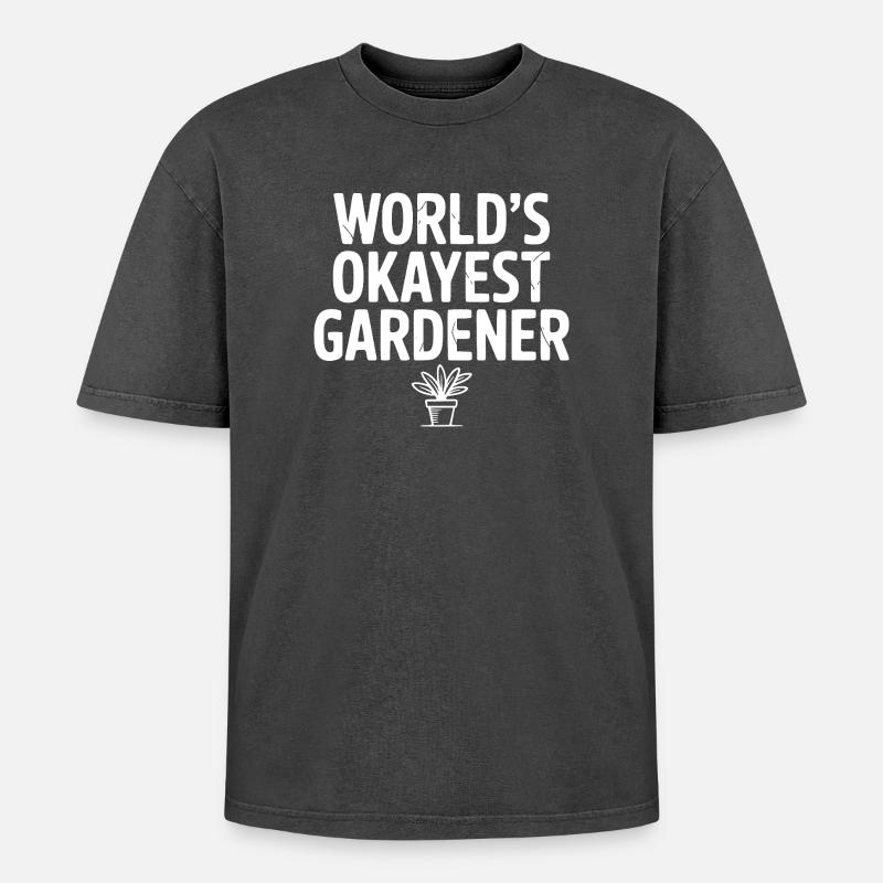 Der beste Gärtner der Welt - Oversized Unisex Premium Acid-Washed T-Shirt - Schwarz Acid Wash
