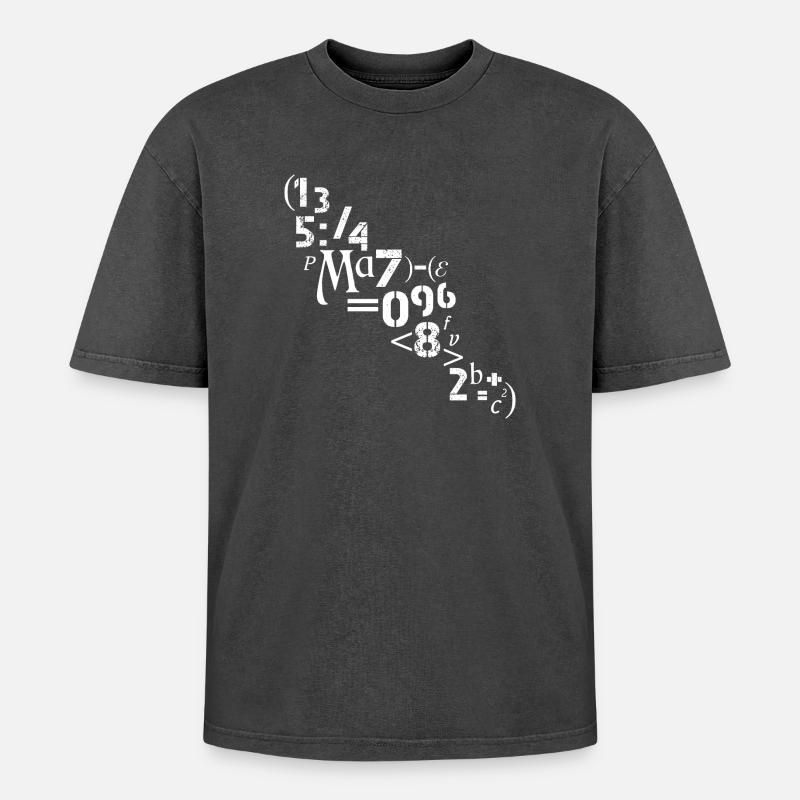 Mathematiker Lehrer Zahlen Zeichen Analyst - Oversized Unisex Premium Acid-Washed T-Shirt - Schwarz Acid Wash