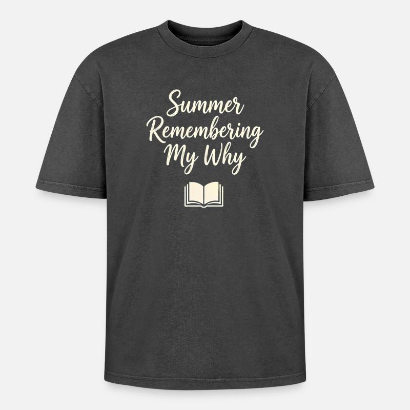 Summer Remembering My Why - Oversized Unisex Premium Acid-Washed T-Shirt - acid washed black